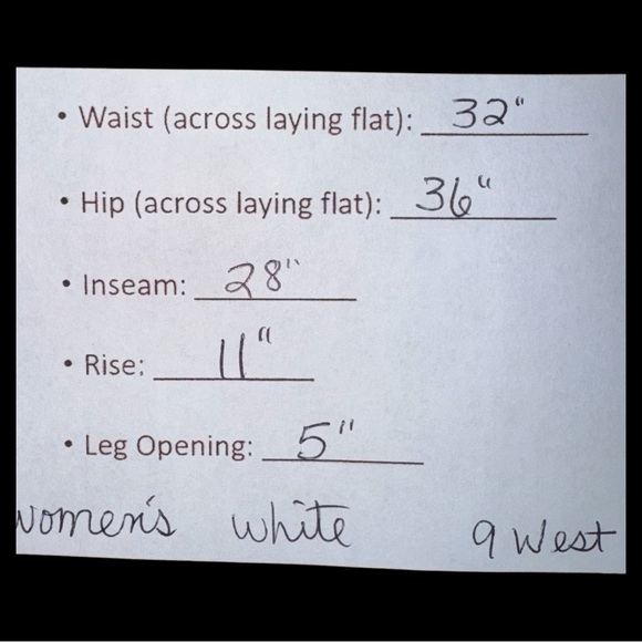 Nine West Women’s White Jeans Size 10 Mid Rise Skinny Stretch Summer Vacation - Picture 4 of 4